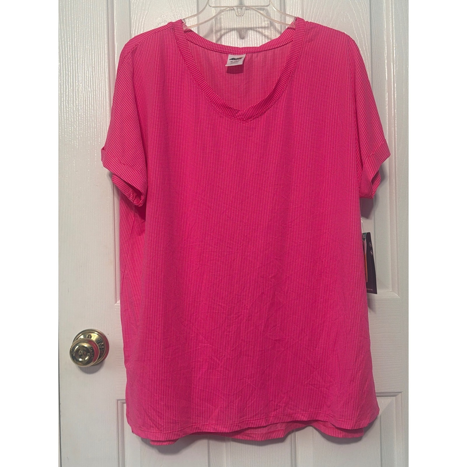 Avia Womens Pink V-Neck Tunic Short Sleeve Activewear Shirt Xl 16-18 New
